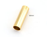 Cylinder Tube Findings 9x30mm (hole 7,9mm) Gold Tone Plated Brass 1632 bab8