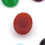 Glass 13x18mm Red Czech Oval Flat Back Cabochons  CAB76