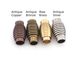 Magnetic clasp leather cord connector parts 12x7mm 15/32"x9/32" Raw, Antique silver, Antique bronze or Ant. copper brass 4mm 5/32" MCL4 1179