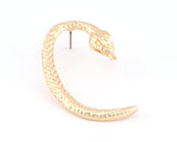 Snake Animals Earring Post Shiny Gold Tone, Shiny Silver Plated , Antique Silver Plated  48x30mm OZ5039