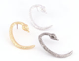 Snake Animals Earring Post Shiny Gold Tone, Shiny Silver Plated , Antique Silver Plated  48x30mm OZ5039