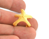 Starfish Adjustable Ring Matte Gold Plated brass (18mm 8US inner size) OZ3065