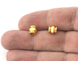 Tube Beads Shiny Gold plated brass bead, 7x7mm (hole 3.5mm) brass spacer bead bab3 1523