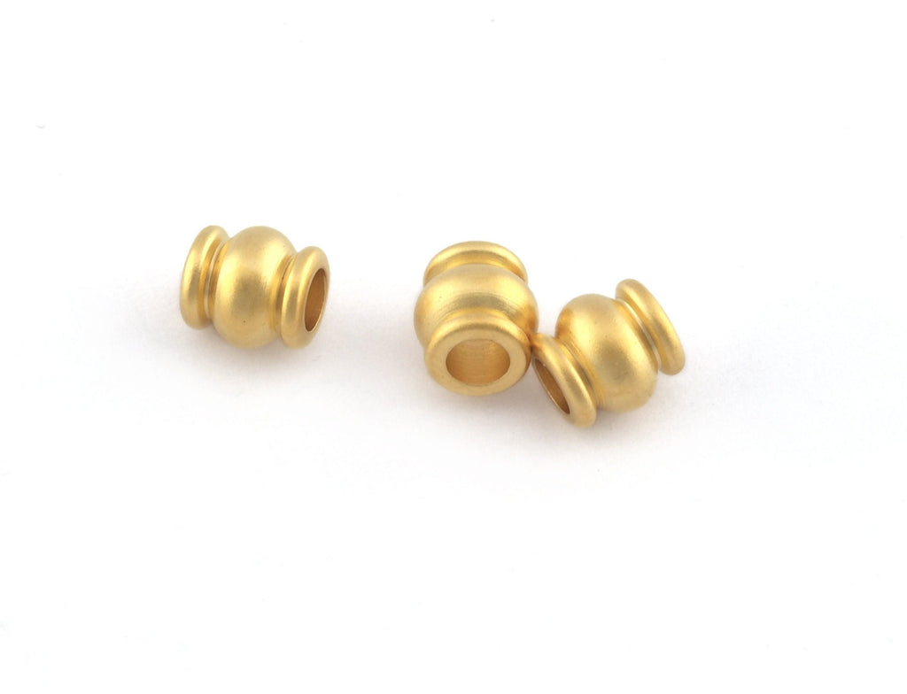 10 pcs  7x7mm ( 3.8mm hole) gold plated brass round tube finding charm bab3 1523