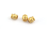 Gold plated brass bead, 7x7mm (hole 3.5mm) brass spacer bead bab3 1523