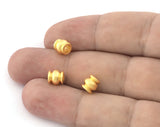 Gold plated brass bead, 7x7mm (hole 3.5mm) brass spacer bead bab3 1523