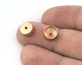 Ends cap  brass 9x5mm (8mm inner) Rose Gold Plated cord  tip ends, ribbon end, Top Hole ENC8 5147