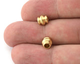 Raw brass bead, 7x7mm (hole 3.5mm) raw brass spacer bead bab3 1523