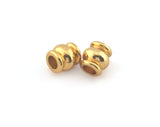 Tube Beads Shiny Gold plated brass bead, 7x7mm (hole 3.5mm) brass spacer bead bab3 1523