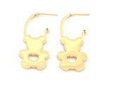 Bear Heart Earring Stud Post Shiny Gold Plated Brass 47x19 mm Earring  Blanks 5167