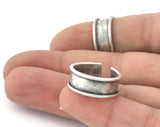 Ring Blank, Adjustable Ring Antique Silver Plated brass OZ5196