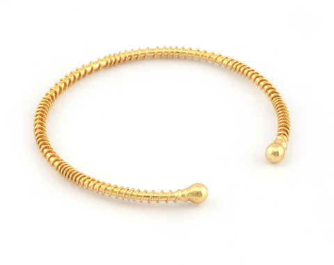 Spirals Swirl Twisted Bracelet Base, Shiny gold plated brass (58mm Size ) 5304