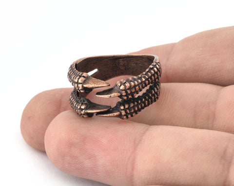 Claw Ring Adjustable Antique copper plated brass (21mm 11US inner size) 3912