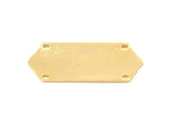 Shiny gold plated brass connector elongated hexagon shape 35.5x16mm 0.8 Thickness stamping blank 4 hole pendant 2024-350