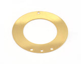 Disc Round Connector 52mm Shiny gold circle tag, brass findings 355