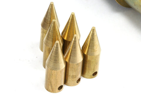 4 pcs Raw Brass Spike 8x25mm 5/16"x1" finding spacer industrial design (2,5mm 1/10" 30 gauge hole ) pendulum R1146