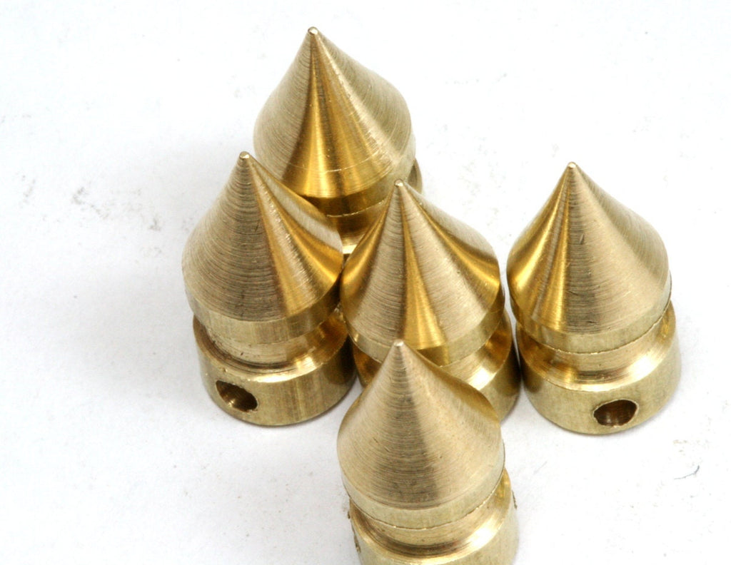 Raw Brass Spike 7x15mm 9/32"x5/8" finding spacer industrial design (1,5mm 1/16" 13 gauge hole ) pendulum 1140R