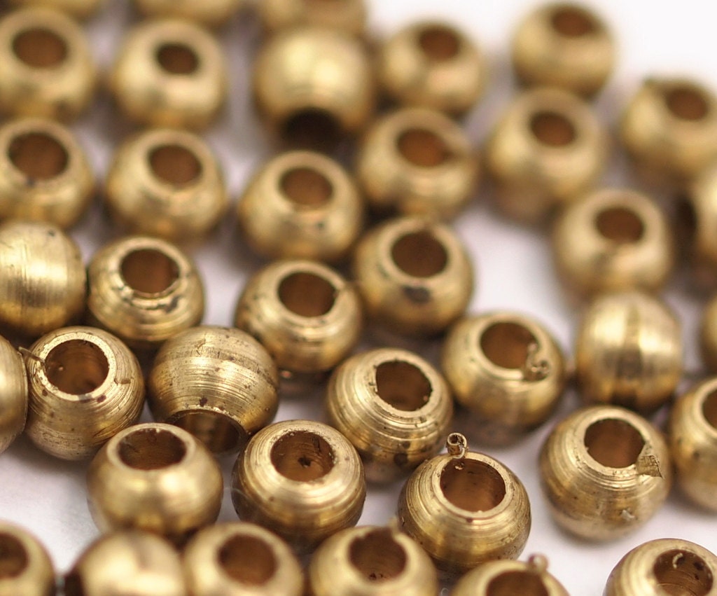 Brass Spacer Bead , 3mm 16 gauge 1,2mm Raw Solid Findings bab1.2 1481