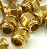 15 pcs raw brass cylinder 7x6mm (hole 3mm) industrial brass charms, pendant, findings spacer bead bab3 1528