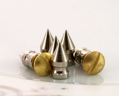 Spike Tribal Pendant Nickel plated  Brass (7x14mm) with Brass bolt pendulum 624