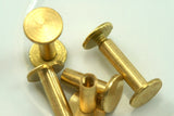 Screw rivets, chicago screw / concho screw, 26x9 mm raw brass studs, unusual steampunk finding, 1/8" bolt CSC25 048