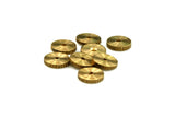 Corrugated Spacer Beads Retro, 1.5x10mm Solid Raw Brass 1,5mm hole bab1.5 OZ1832