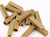 Square End Cap Raw Solid Brass 20x5mm (hole 4.1mm 2.5mm) 275