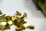 100 pcs 6x7mm Raw Brass Ribbon Crimp Ends, Raw Brass Ribbon Crimp End, Ribbon Crimp Ends cap,,with loop Findings R332