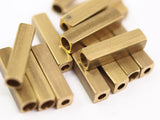 Square End Cap Raw Solid Brass 20x5mm (hole 4.1mm 2.5mm) 275