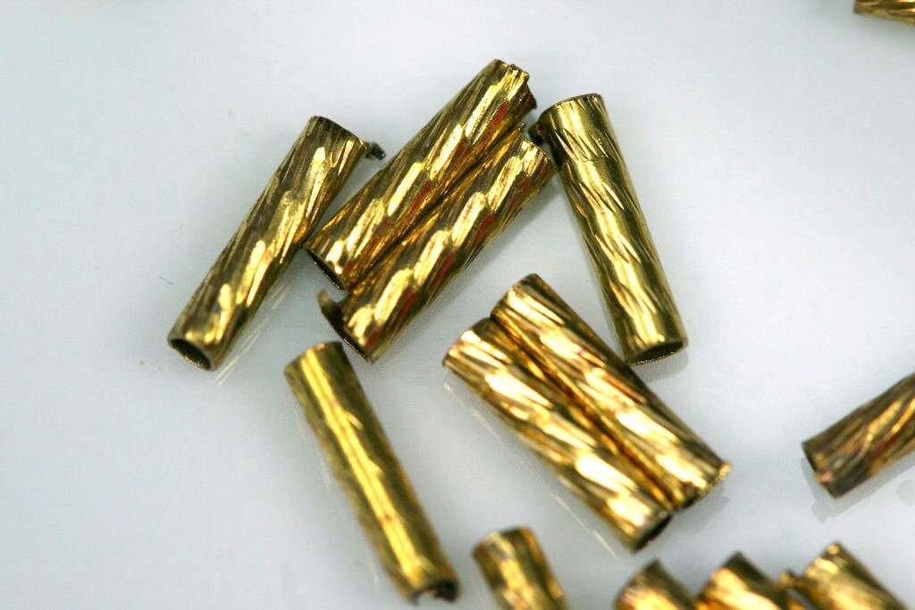 50 Pcs Raw Brass Faceted Tube 8x1.8mm (hole 1.3mm)  E818F1005.5 1775
