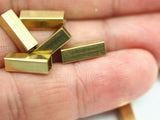 125 Pcs Raw Brass Square Tube 12x4mm (hole 3.4mm) industrial brass Charms,Pendant,Findings spacer bead E124S41