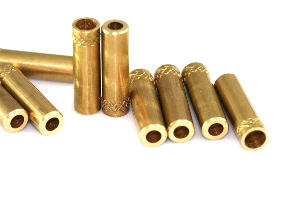 Rope end cap 10 pcs Raw Brass 7x25mm (hole 5mm 3,5mm) 1718