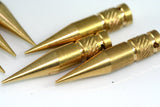6 pcs Raw Brass Spike 7x35mm 9/32"x1 3/8" finding spacer industrial design (2mm 5/64" 13 gauge hole ) pendulum 1089R