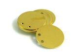 40 Pcs Raw Brass 20mm Circle tag 2 hole Charms ,Findings 61R-48