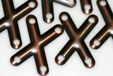 23x16mm raw brassxshape, 4 hole ,raw brass connector,raw brass  charms ,raw brass findings 419R-70