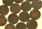 100 pcs antique copper tone brass 12mm circle tag charms, findings 68AC-44
