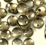 200 Pcs Antique Brass Tone Brass 6mm cone Circle tag 2 hole connector Charms ,Findings 102AB-40 tmlp