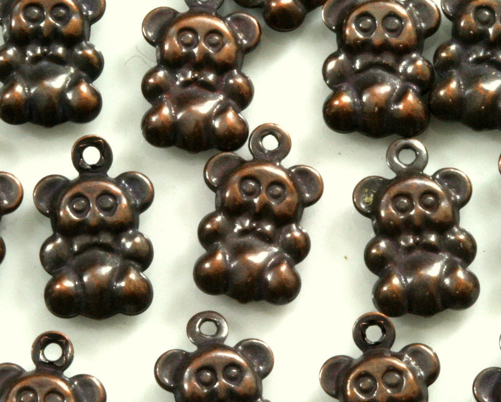 Teddy Bear double side Charms ,60 Pcs Antique Copper Tone Brass 13x18mm Findings, pendant 905AC-18