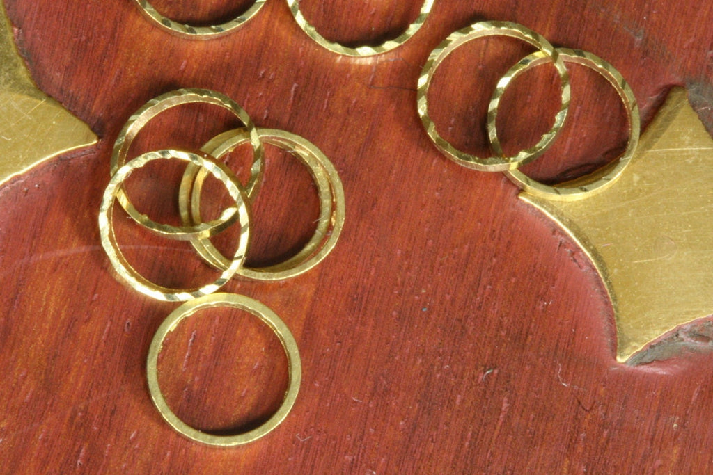 Raw Brass round faceted Ring 8mm bab 1481