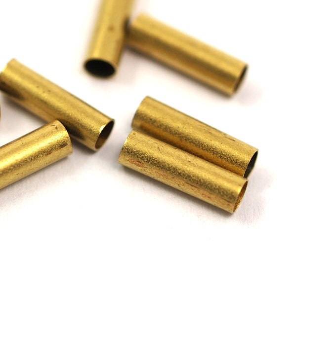 50 Pcs Raw Brass Tube 10x3mm (hole 2.5mm) industrial brass Charms,Pendant,Findings spacer bead 717
