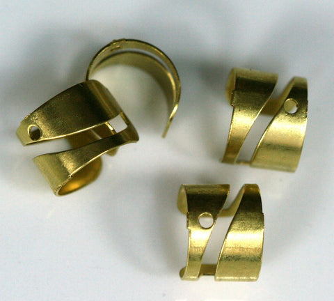 Ear Cuffs with One Hole 50 pcs (25 pair) Raw Brass 10x8mm 3/8x5/16 inch 996C