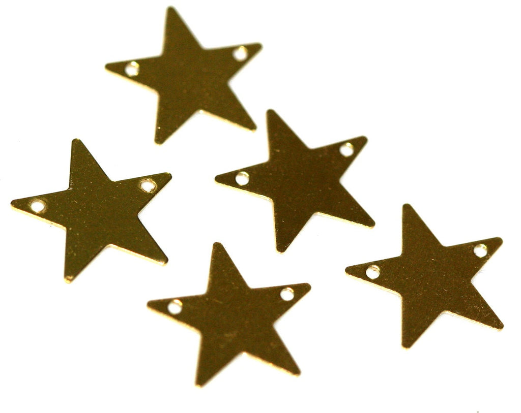80 Pcs Raw Brass Star 15mm Charms ,Findings 626R-30