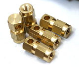 A920D4 Raw Brass Hexagonal stamping 9x20mm ,35"x 0,79"  finding hexagonel rod industrial design (4mm 5/32" 6 gauge hole ) 767