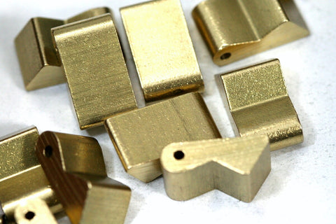 finding rod industrial design 3 pcs P1105 Raw Brass  7x19x10,5mm 0,28"x0,75"x0,41"  (2mm  0,08" 12 gauge hole)