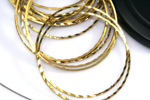 15 pcs Raw Brass round faceted Ring 40mm 1686
