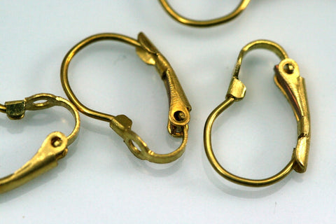 Raw Brass earring leverback findings 11x16mm with one loop 1776