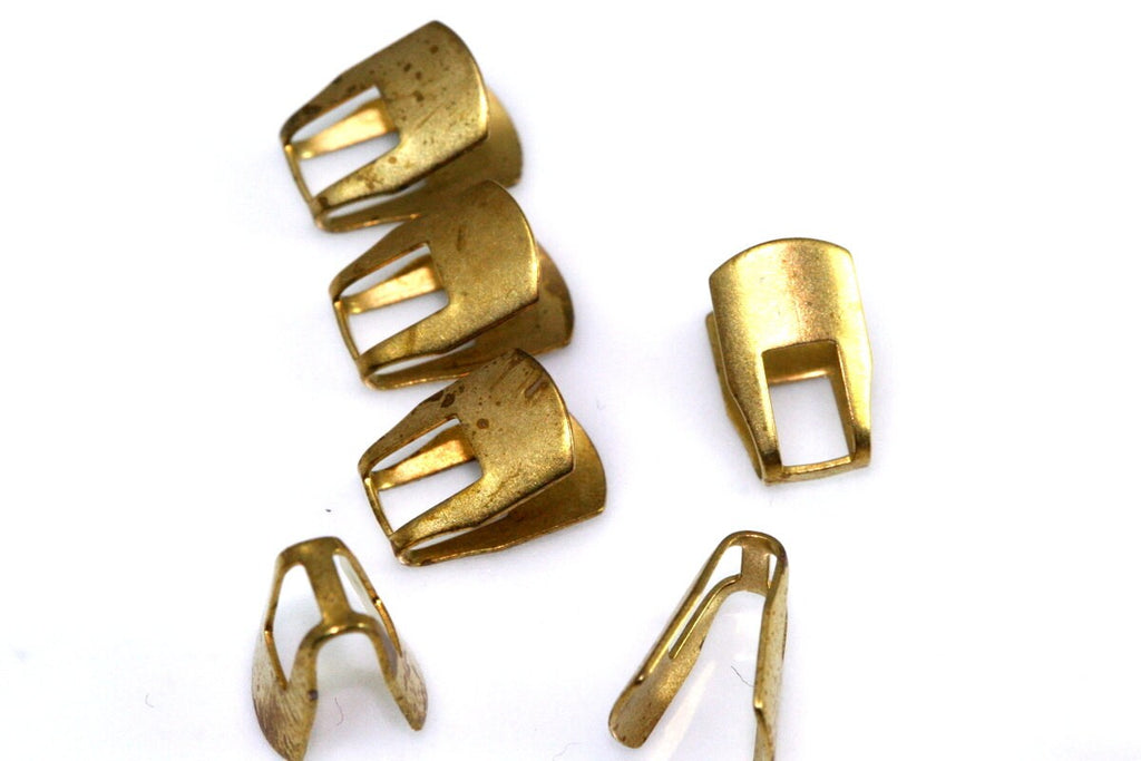 6mm flat snake mesh chain end caps raw brass , end caps 1111