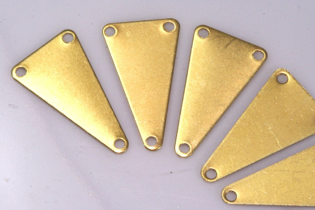 80 pcs Raw Brass 11x20mm triangle tag 3 hole connector Charms ,Findings 744R-36