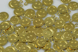 200 pcs 9mm raw brass smile :)  raw brass face shape raw brass charms ,raw brass findings 787R-40 tmlp