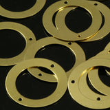 Raw Brass 22mm Circle tag two 2 hole connector Charms ,Findings 804R-68